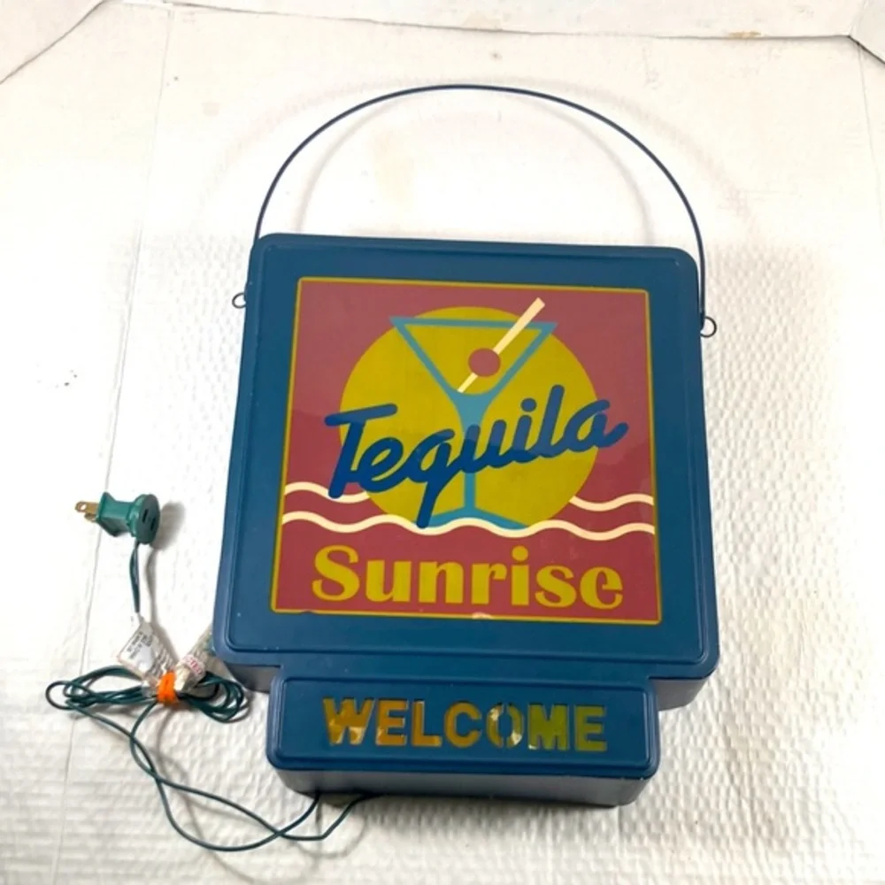 Vintage Light Up Tequila Sunrise Welcome Hanging Sign